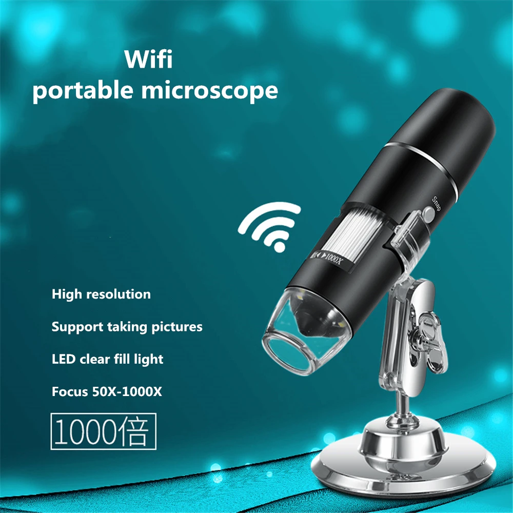 Acheter Microscope numérique HD 1000X LED USB WiFi Microscope téléphone  portable caméra avec support pour smartphone outils d'inspection PCB