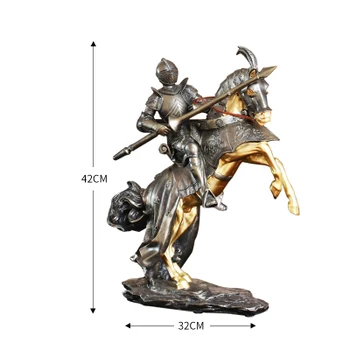 

sculpture handicraft Saumur ancient Roman Warrior porch home statue bar decoration craft Knight horse wine cabinet