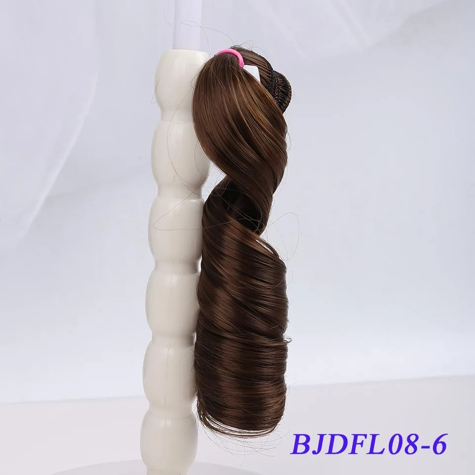 Bybrana вьющиеся черные коричневые серебряные разноцветные парики 15*100 см и 30*100 см BJD SD волосы для кукол DIY - Цвет: 6