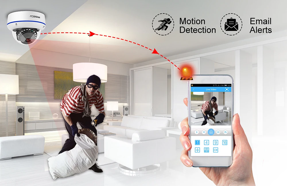 MISECU H.265 8CH 5MP POE Security System Indoor Dome Camera Wide Angle 2.8mm Vandal Proof Camera Au