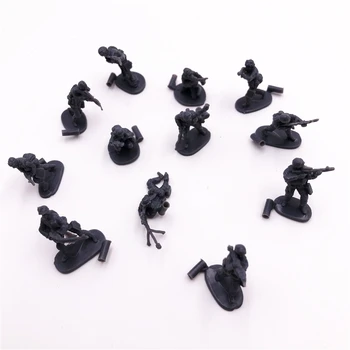 

1:72 WWII German Tank Soildiers US Desert Forces 4D Plastic Small Soldiers Different Shapes Sand Table Model Toy