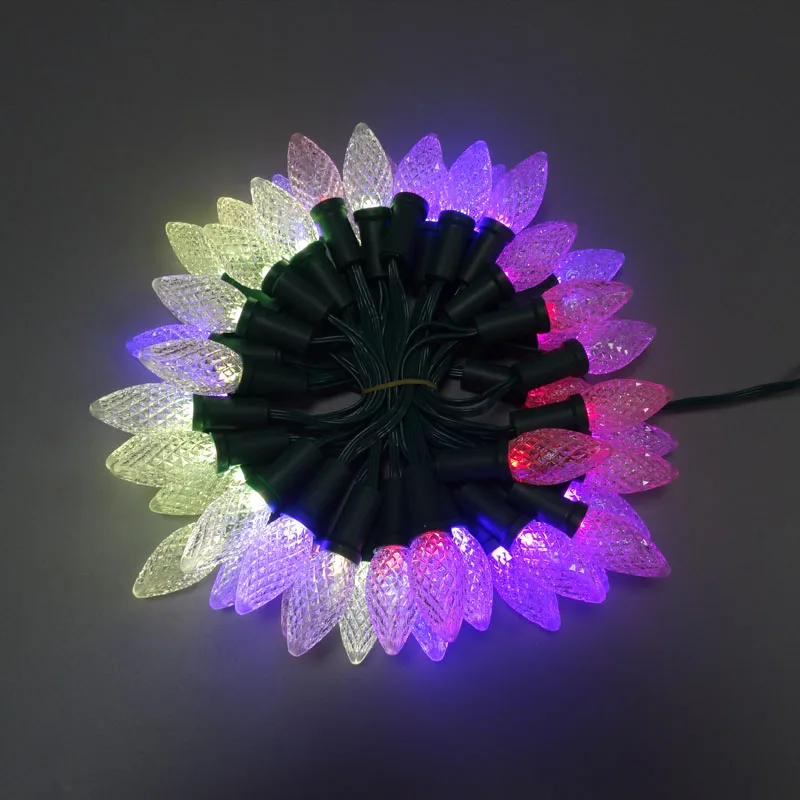 Conduziu a Luz da Corda do Pixel do Natal com Conectores Endereçáveis Rgb Impermeáveis c9 Dc12v Ws2811 50 Nós 2 C9 dc12v ws2811 50 nós endereçáveis rgb