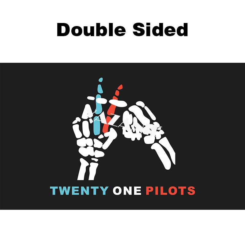 YAZANIE любой размер односторонний или двухсторонний флаг Twenty One Pilots Скелет клик символ пользовательские флаги и баннеры из полиэстера - Цвет: Double Sided