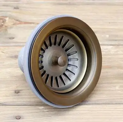 Kitchen Drain Brass Gold/Chrome/Nickel Gold vegetable sink thickened quartz stone cement sink special drain pipe fittings CKD-01