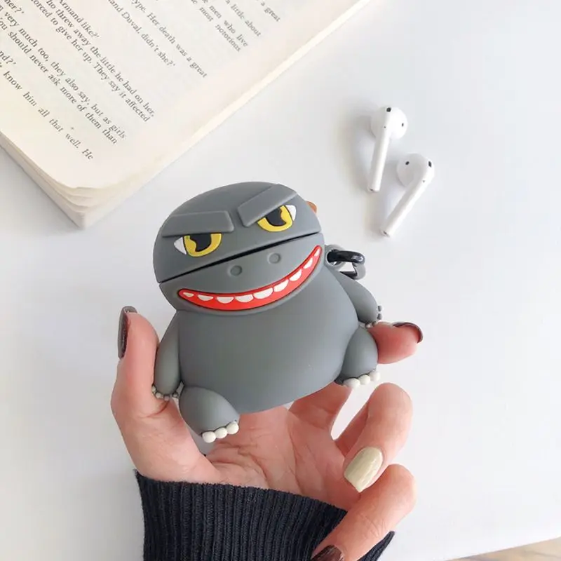 Уникальный Монстр Защитный чехол силиконовый чехол для Airpods 1/2 со комплект для карабинов DXAB