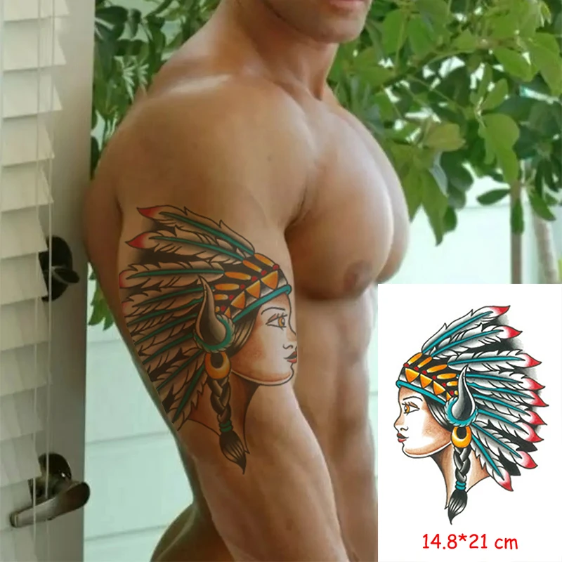 20 Водостойкая временная татуировка, наклейка на Хэллоуин, Череп, девушка, цветок, черное тату, Арт, рука, нога, поддельные татуировки для женщин/мужчин, леди, 14,8*21 см - Цвет: 20