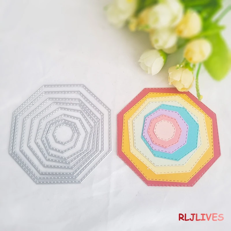 8pcs Octagon Metal Cutting Dies Stitches Frame Cut Dies Stencil for Embossing Photo Paper Cards Decoration Dies and Stamp 8pcs Octagon Metal Cutting Dies Stitches Frame Cut Dies Stencil for Embossing Photo Paper Cards Decoration Dies and Stamp