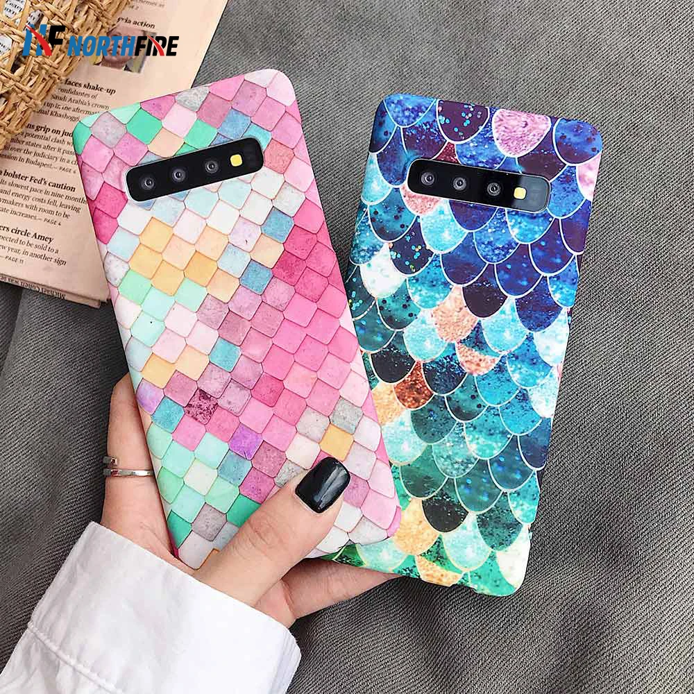 

NORTHFIRE Fish Scale Luminous Case For Samsung Galaxy S10 Plus /S9/S8/S7 Edge Note 9/10 Pro A5/A7/A8/A9 Back COver Coque Fundas
