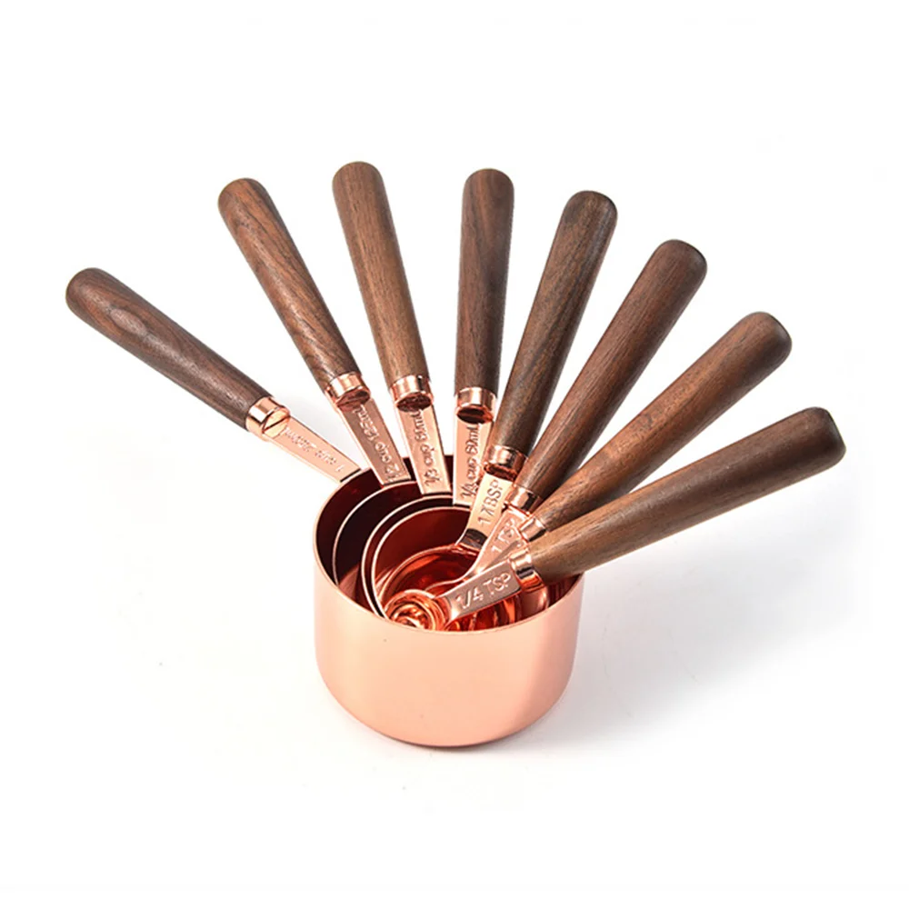 Rose Gold Stainless Steel Measuring Cups And Spoons Set Of 8 Engraved  Measurements,Pouring Spouts & Mirror Polished For Baking A - AliExpress