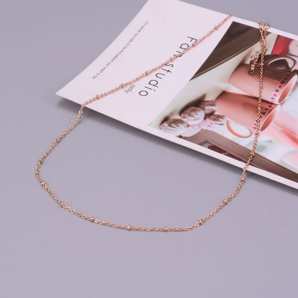 Модное тонкое ожерелье-чокер из нержавеющей стали, изящное ожерелье-цепочка из бисера для женщин, ювелирные изделия из спутниковой цепи