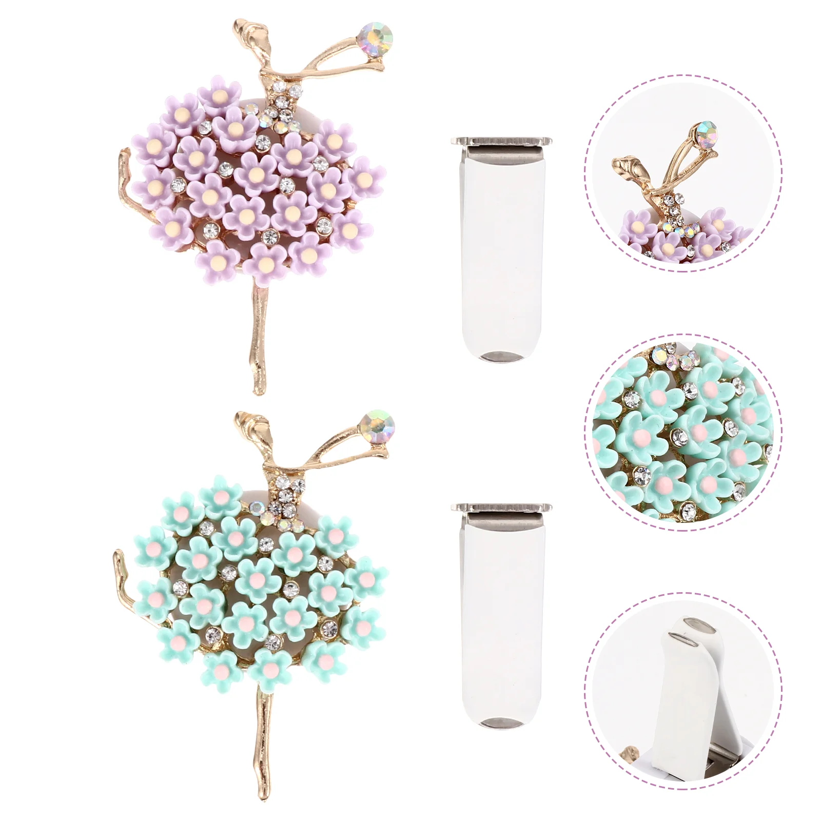 

2 Pcs Beautiful Car Air Vent Freshener Ballet Girl Aroma Clip Car Interior Decor