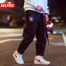 AELFRIC Harajuku брюки карго мужские модные повседневные штаны для бега с эластичной резинкой на талии в стиле хип-хоп Уличная одежда шаровары мужские s розовые черные