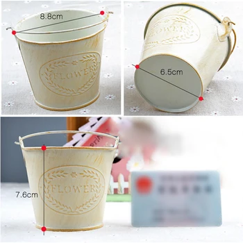 

2Pcs/set Metal Iron Flower Pot Balcony Garden Plant Planter Home Storage Container Flowerpot Supplies