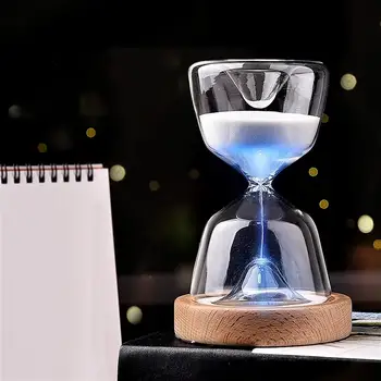 

30 Minutes Timing Colorful Hourglass Sand Clock Sleeping Light USB Charging Desk Lamp Remote Control Night Light Home Decor