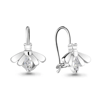 

Children AQUAMARINE earrings with cubic zirconia, silver 925
