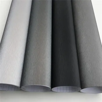 

ABrushed Metallic Vinyl Car Wraps Film Foil Car Wrapping Film Bubble Free Bike Console Computer Laptop Skin Phone Cover