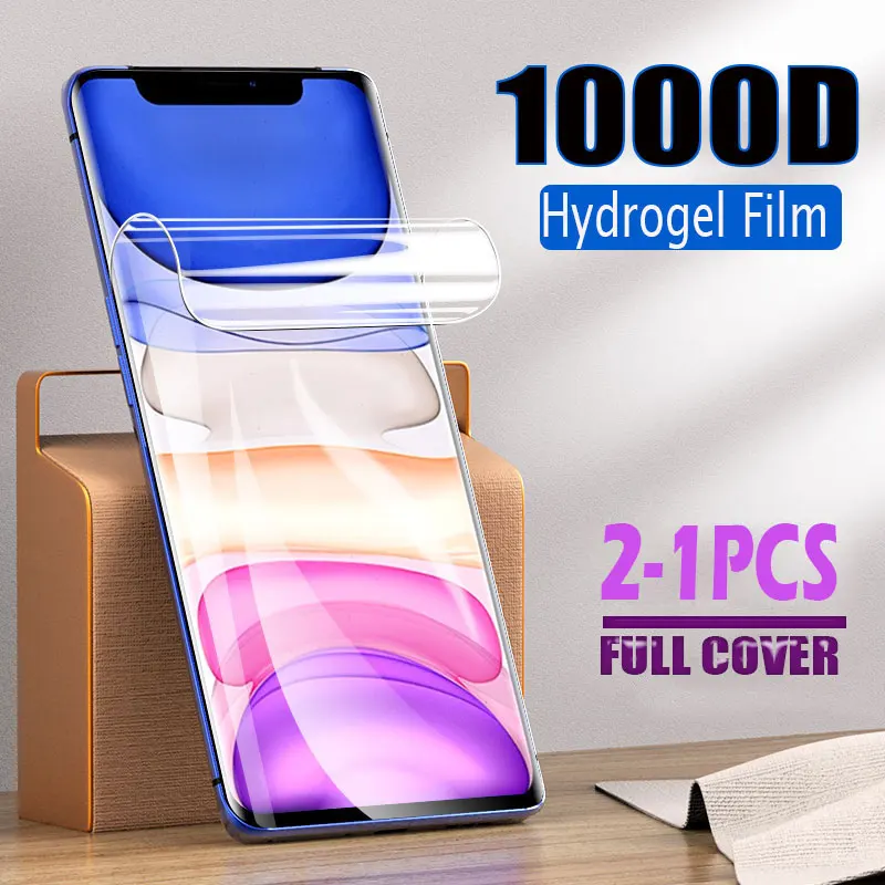 

1000D 2-1PCS Soft Hydrogel Film Screen Protector For IPhone 11 Pro XS Max 7 8 Plus On IPhone X XR 11 Protective Film Not Glass