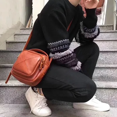 

small 100% genuine real leather crossbody handbag for women female vintage handbag black brown green one shoulder messenger bag