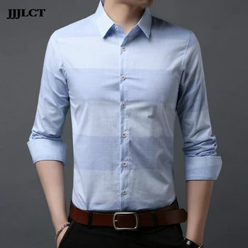 

Men's Shirt Casual Slim Lapel 2019 Spring New Individuality Long Sleeve Stripe Colorblock Apparel