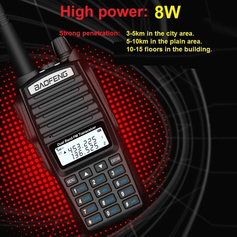 Портативная рация BAOFENG UV 82 приемопередатчик 8 Вт двойная PTT радиостанция VHF UHF