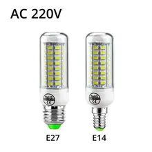 Bombilla LED SMD5730, E27, E14, 220V, 24/36/48/56/69/72 LED, lámpara de maíz sin parpadeo, iluminación con forma de vela, decoración de lectura de escritorio