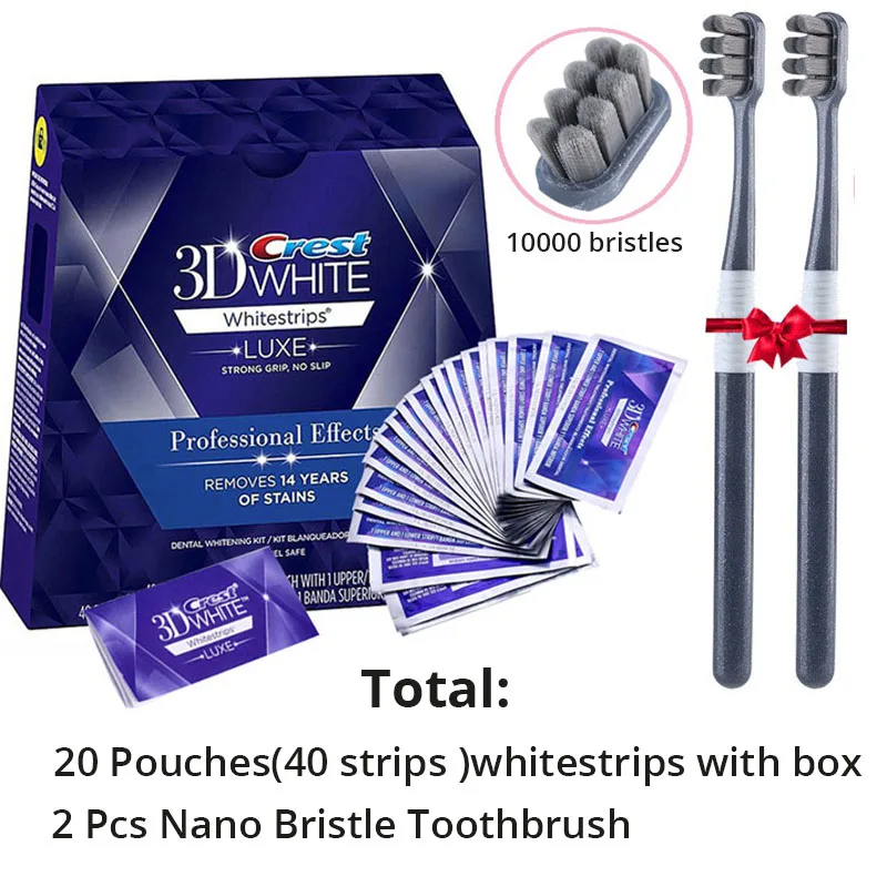 3D Белый Whitestrip профессиональный эффект отбеливатель зубов плотная зубная щетка с мягкой щетиной для чувствительной десны отбеливание зубов полоски