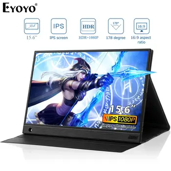 

Eyoyo 15.6" IPS Portable Gaming Monitor 1080P LCD Screen Second Moniteur With Touch USB Type C HDMI for laptop phone xbox PS4 PC