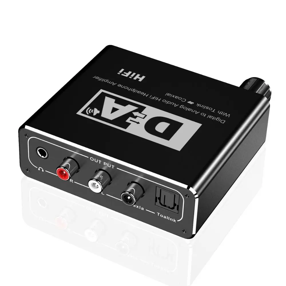 Hifi DAC Amp Digital To Analog Audio Converter RCA 3 5mm Headphone Amplifier Toslink Optical Coaxial Output Portable dac 24bit