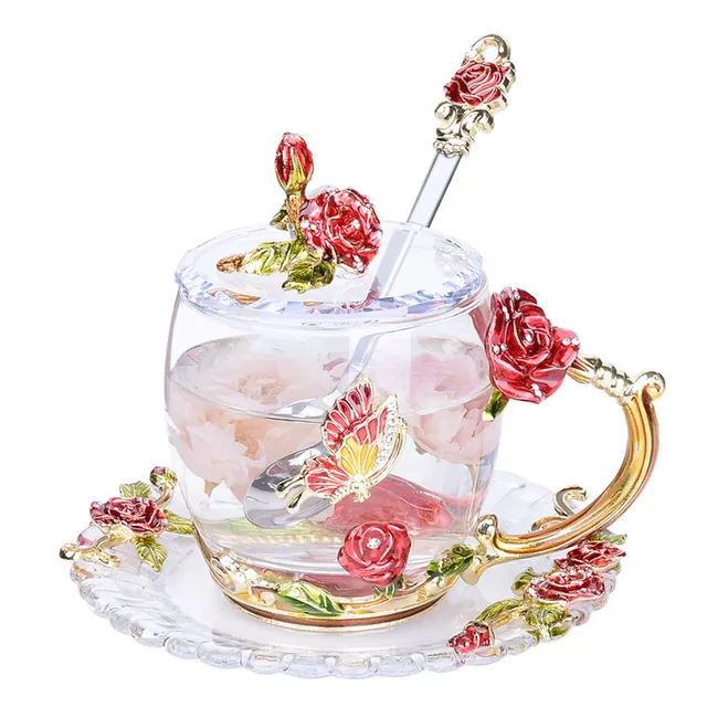 $US $14.25 Color enamel glass coffee mugs tea cups and mugs heat resistant glasses water home office drinkware