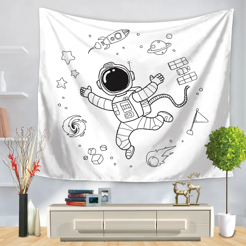 Психоделический гобелен Созвездие астронавт Луна космический узор ведьмы гобелен настенный полиэстер ткань Декор на стену для дома - Цвет: 3