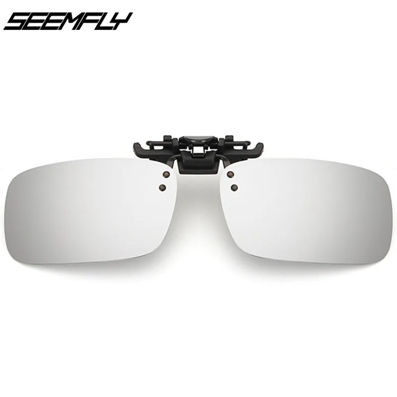 

SEEMFLY Men Polarized Clip on Sunglasses for Driving 2019 Night Vision Yellow Women Square Sun Glasses with Clips Unisex Clips