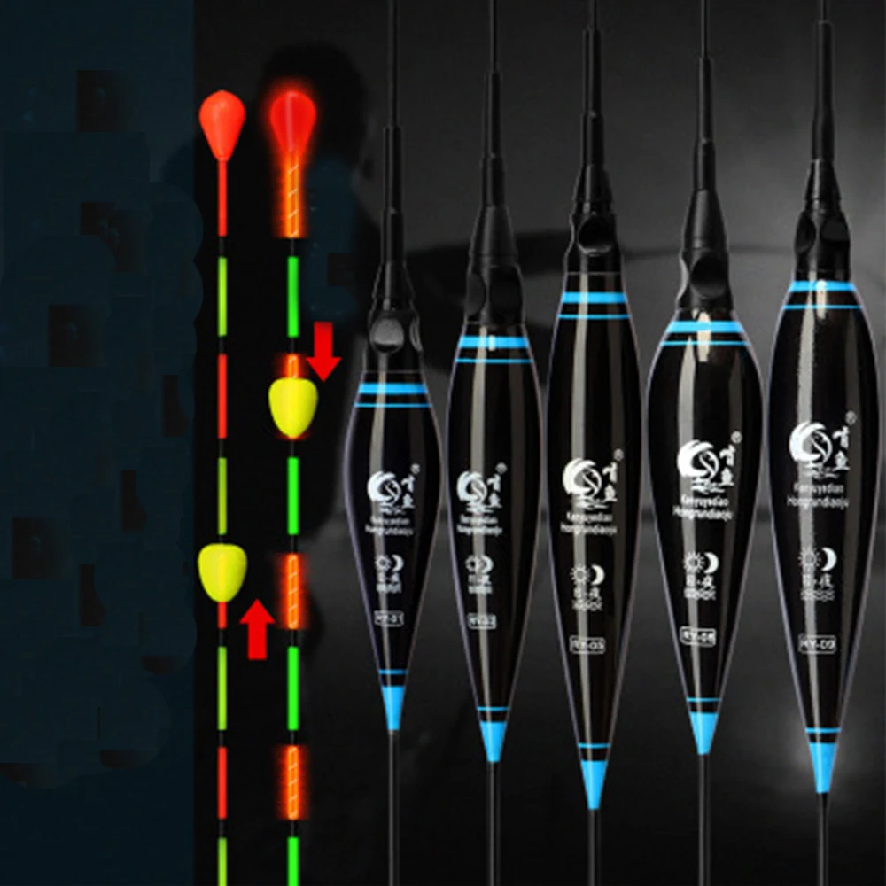 

LED Long Tail Floats Bobbers Electronic Fishing Float Eye-Catching Bead Light Stick Floats Indicator Slip Drift Tube Buoy Strike