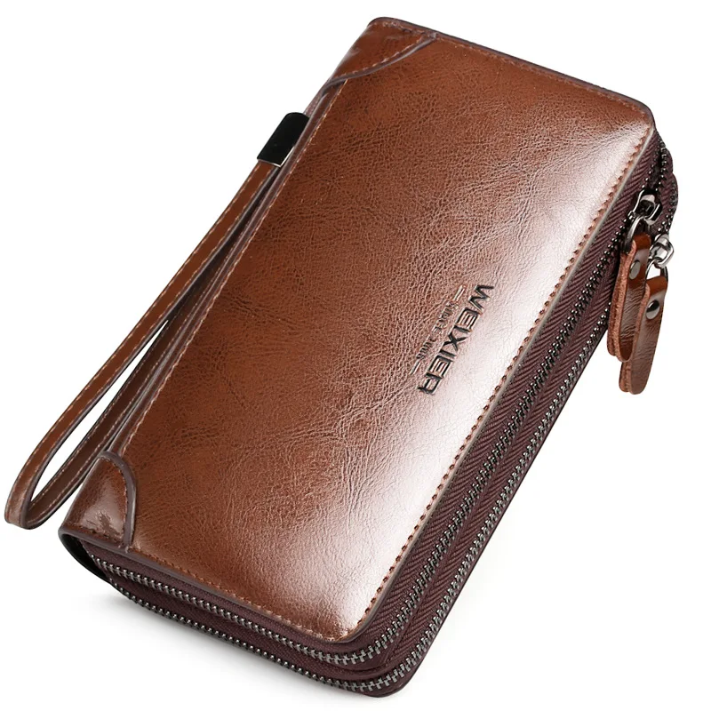 

Fashion Business Zipper Wallet Men Clutch Handbag Long Purse Phone Case Bank Credit ID Card Holders Coin Pocket Packs Bag XB479