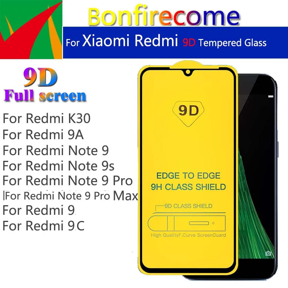 10 шт./партия 9D изогнутая Защитная пленка для Redmi 9 9A 9C K30 Note 9S Pro Max закаленное