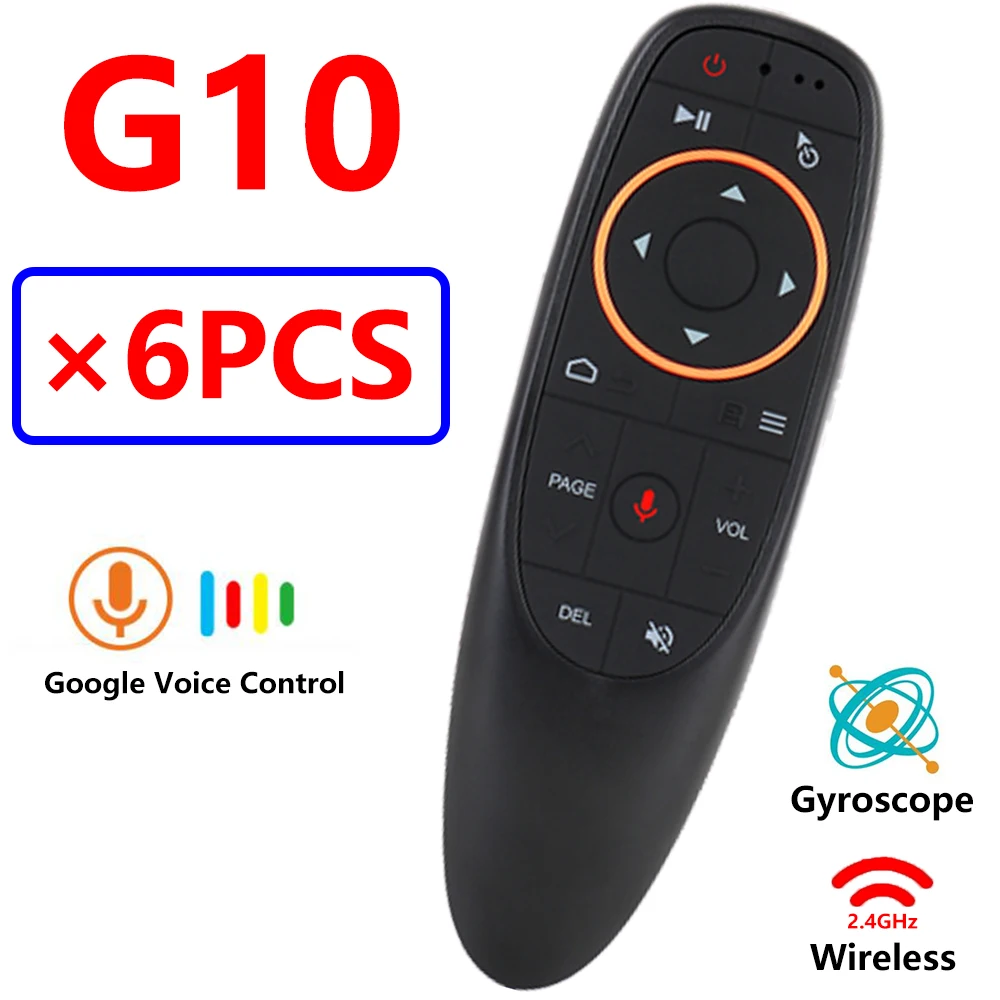 [6 шт.] Android TV Box G10 Голосовая воздушная мышь Поддержка голосового поиска гугеля с
