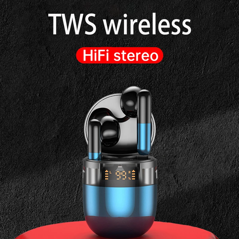 Беспроводная гарнитура TWS Bluetooth наушники с шумоподавлением Hi Fi стерео спортивные