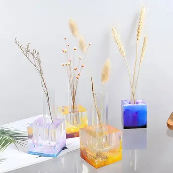 

High Mirror DIY Crystal Epoxy Flower Insert Silicone Mold Handmade Flowerpot Aquatic Plant Potted Pen Holder Making Molds 62KE