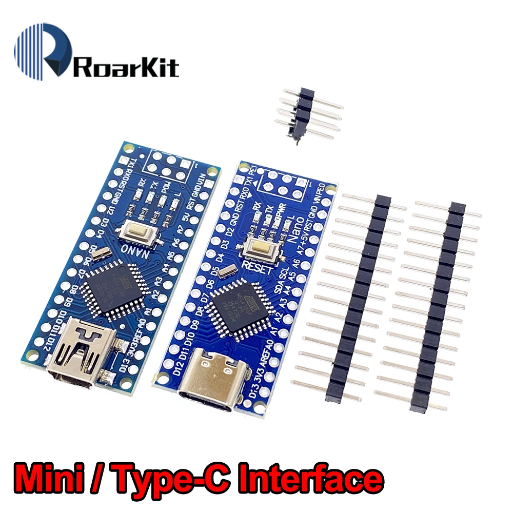 Мини USB Type C с Загрузчиком Nano 3 0 контроллер совместим Arduino CH340 5V 16Mhz V3.0 Atmega328 UNO IO