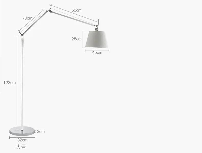 Скандинавский дизайнер, Artemide Tolomeo, макси-торшер, поворотный рычаг, регулируемая светодиодная стоящая лампа, для учебы, офиса, студии, спальни, гостиной