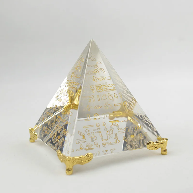 Egyptian Crystal Clear Pyramid Chakra Ornament Home Decor - Image 2
