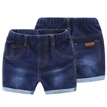 Хлопковые трикотажные джинсовые шорты для мальчиков Детские эластичные джинсовые шорты летние повседневные шорты для мальчиков трикотажные ковбойские шорты
