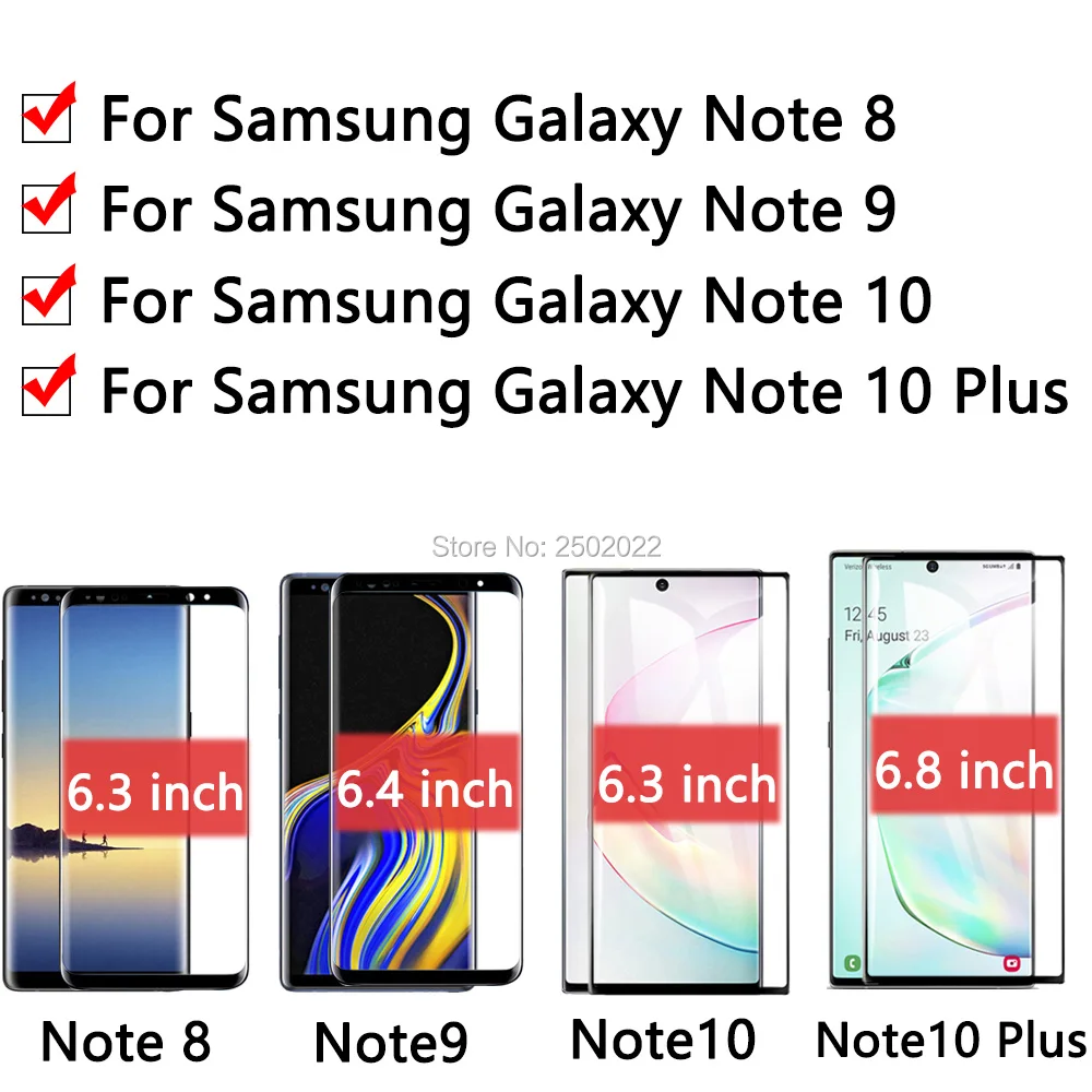 Защитное стекло для Samsung Galaxy Note 8 9 10 Plus защитная пленка экрана Note9 Note8 Note10