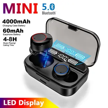 

Bluetooth 5.0 Stereo Wireless Headset X11 TWS Smart 4000mAh Waterproof Headphone Display Touch Sports Earphones