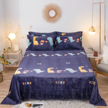

LREA плед cartoon dinosaur print coral fleece bed cover blankets adult travel blanket winter decorations for home