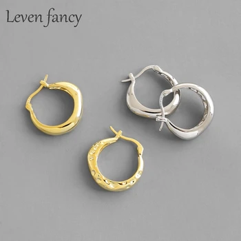 

Solid 925 Sterling Silver Minimalist Frosty Concave Ear Buckle Cuff Earrings Geometric Hoop Earrings Small Loops for Mother Gift