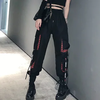 

Women Casual Pants Black 2020 Korean Spring Fashion Female Loose Pants Trousers Lady Plaid Korean Janpan Long Pants Trousers