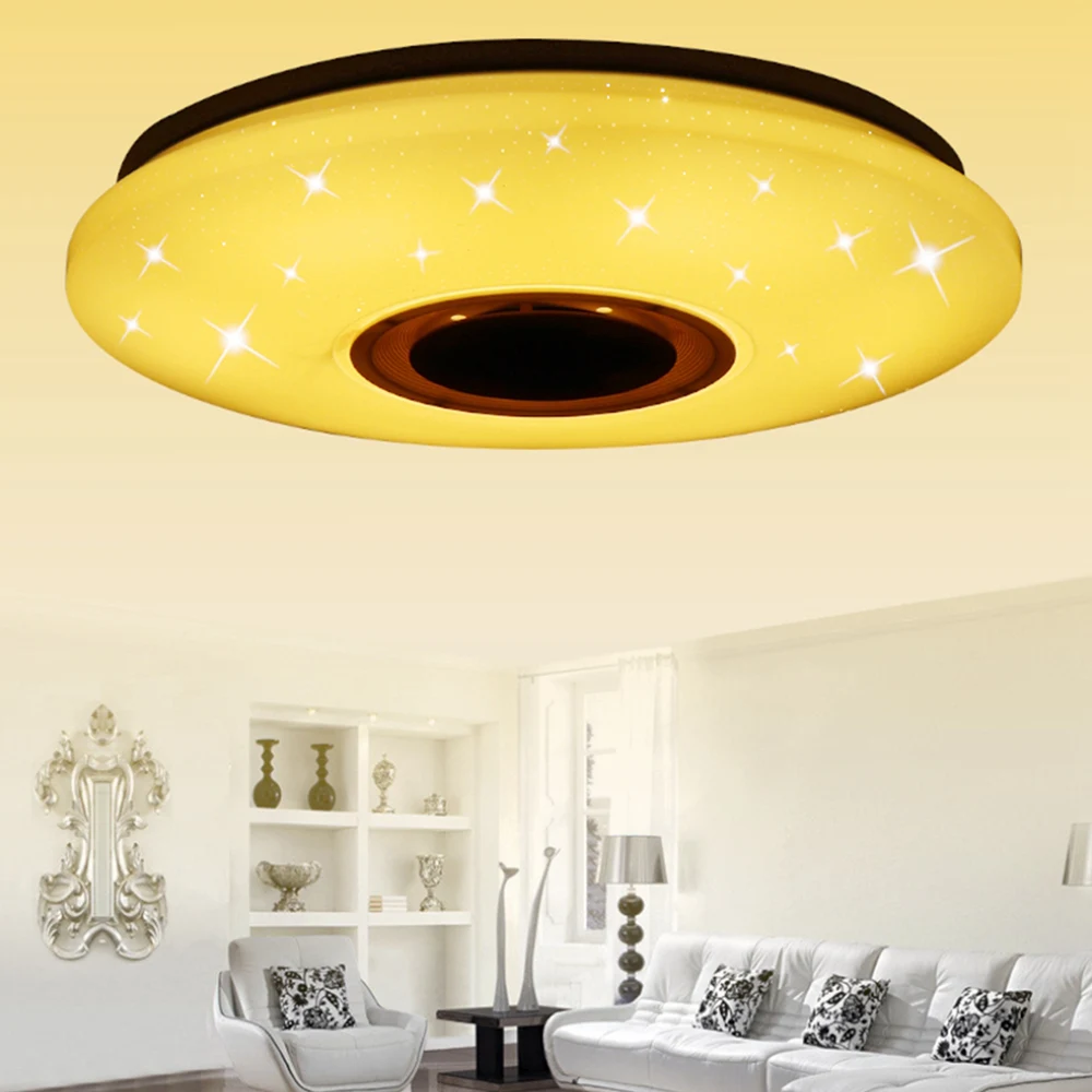 Junejour Bluetooth Led Музыка потолочные светильники Звездное приложение/пульт дистанционного управления затемнения Rgb светодиодная лампа с Bluetooth Ac180-240V горячая распродажа