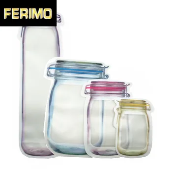 

100PCS Matte Colorful Doypack Plastic Bags Stand Up Zip Lock Package Bag Candy Snacks Gifts Storage Pouches Mason Bottle Pattern