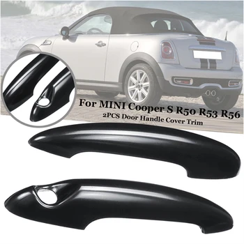 

2pcs Auto Car Door Handle Covers Trim Decor Black Car Accessories For MINI Cooper S R50 R53 R56 Door Handle Cover Car Styling