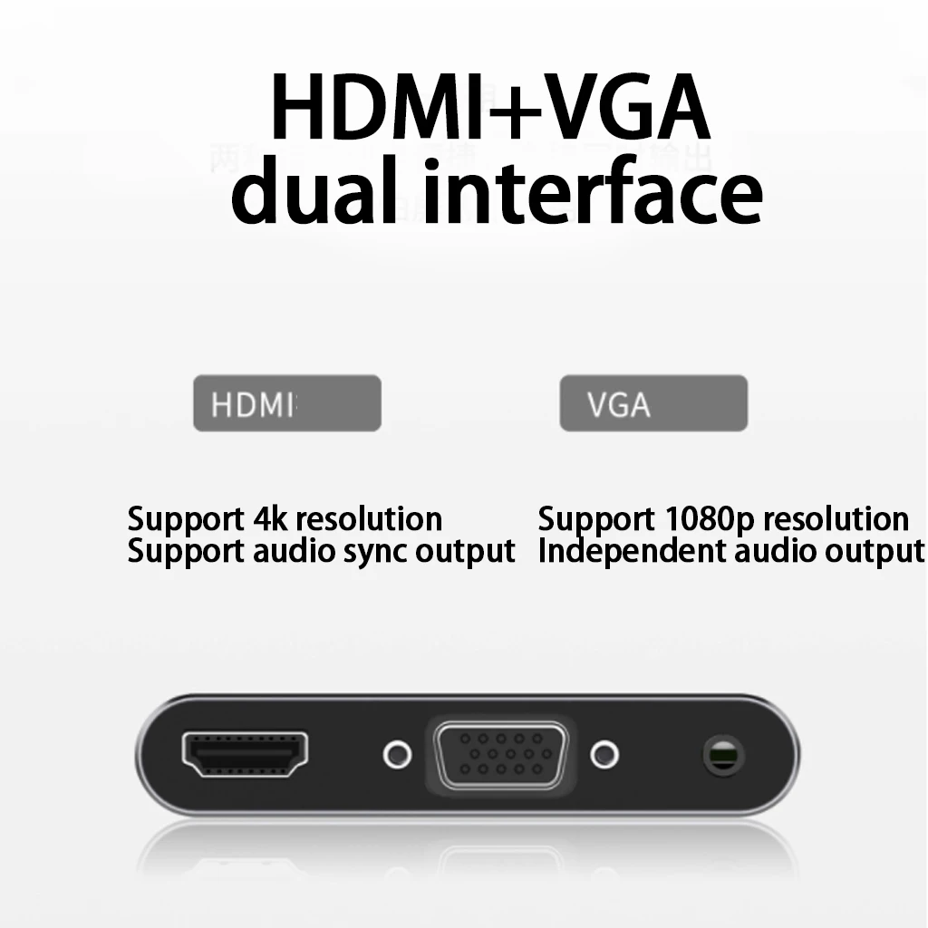 USB C к адаптер HDMI VGA HDMI/VGA/Аудио/USB 3,0 порт+ USB C порт(pd) конвертер для Macbook samsung Ноутбук